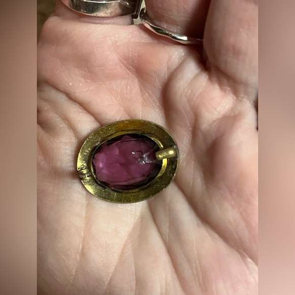 Antique Victorian Glass Oval Cabochon Lovely Brooch/Pin - Picture 6 of 13